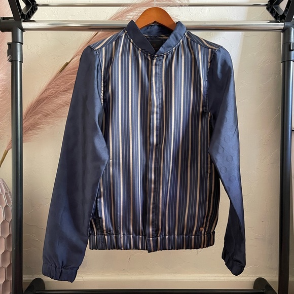 Scotch & Soda Other - Scotch and Soda Navy Striped Bomber Jacket